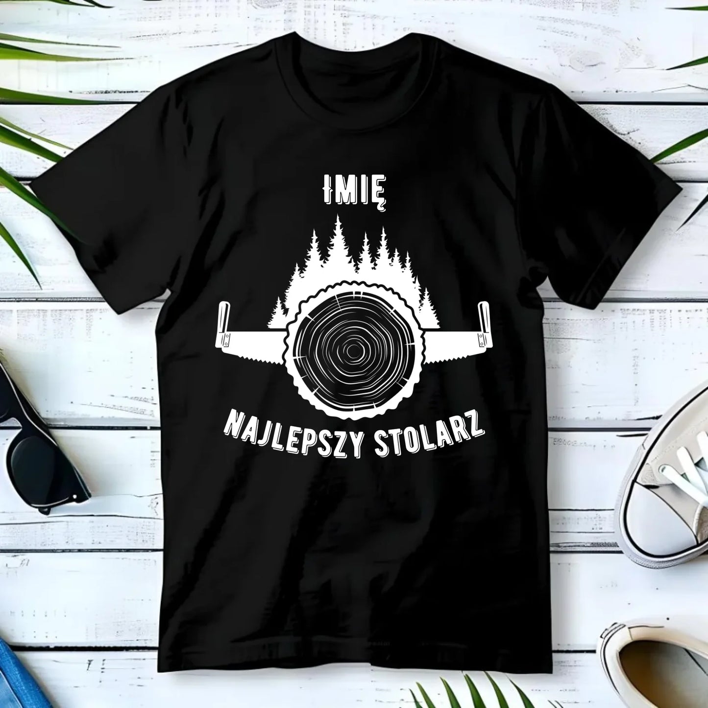 Personalizowana koszulka męska z nadrukiem dla stolarza na prezent