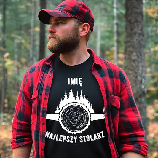 Najlepszy stolarz | Personalizowana koszulka męska dla stolarza ZS01 - StoryCups.pl