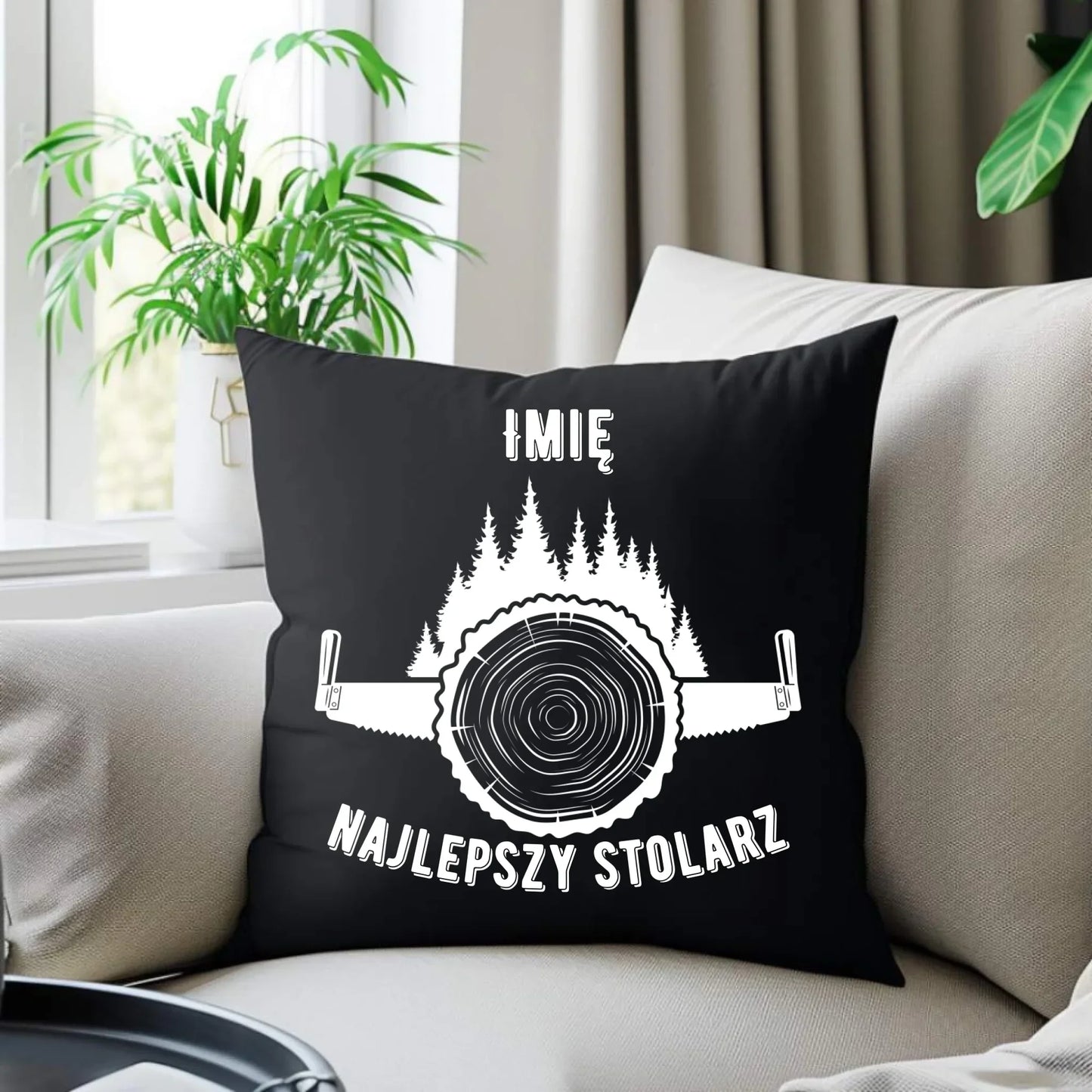 Najlepszy stolarz | Personalizowana poduszka dekoracyjna dla stolarza ZS01 - StoryCups.pl