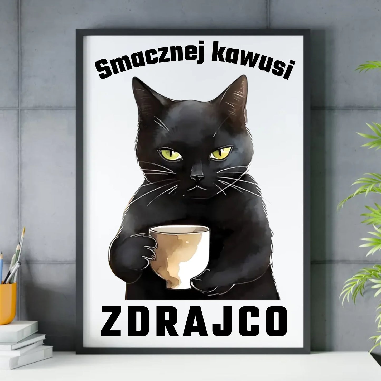 Obraz w czarnej ramie na odejście z pracy na prezent