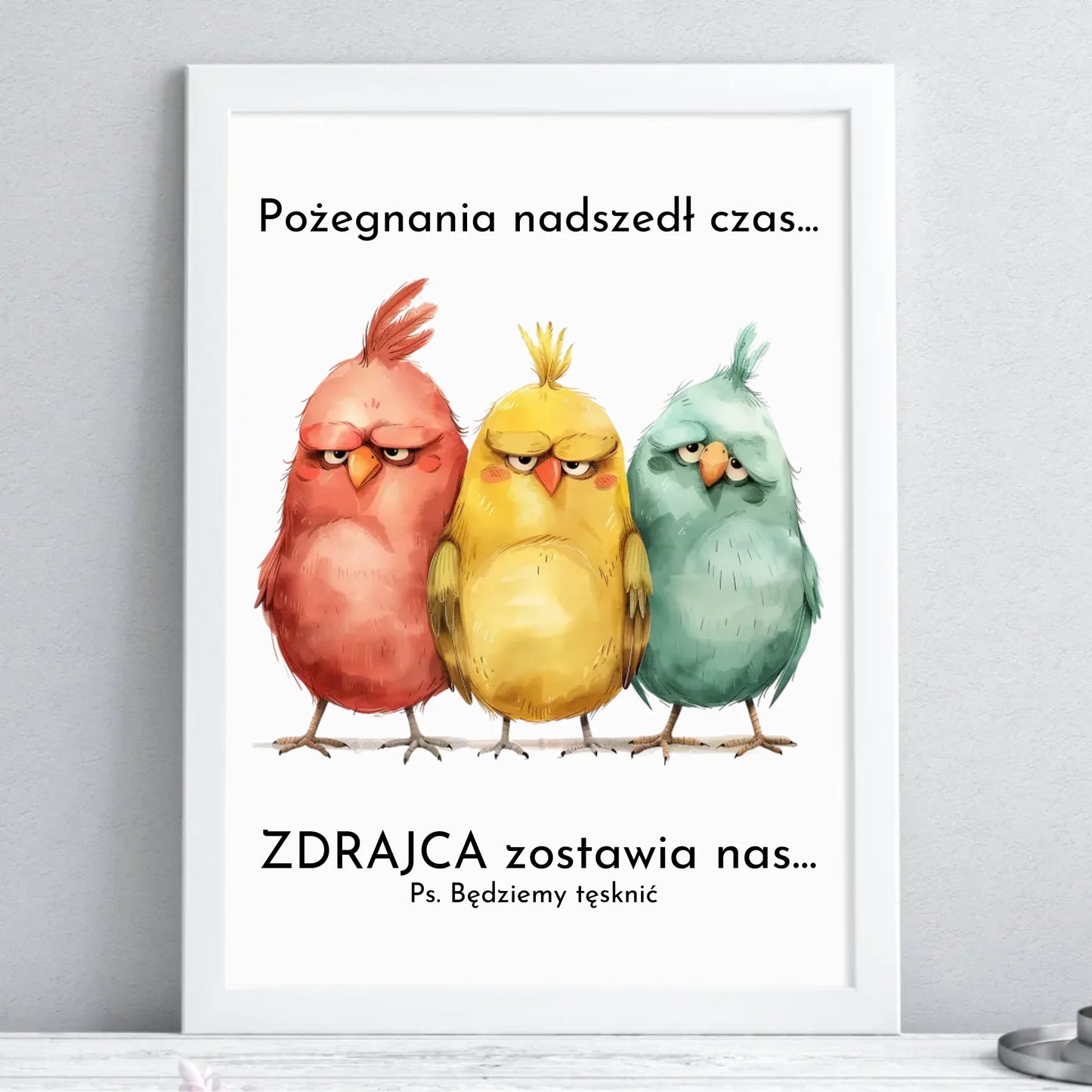 Obraz w białej ramie na odejście z pracy na prezent