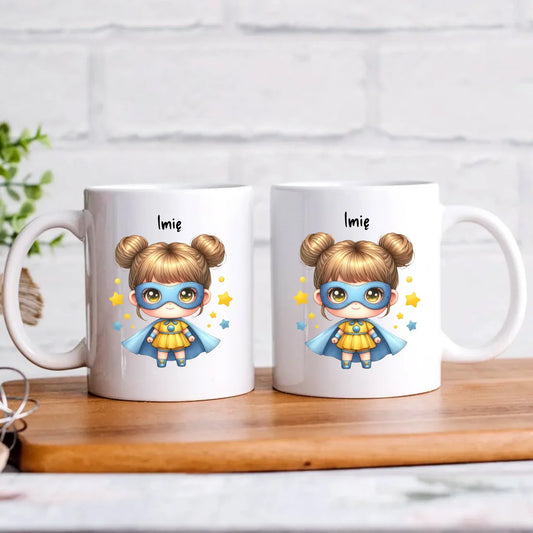 Superbohaterka | Kubek z imieniem dla dziewczynki DD04 - StoryCups.pl