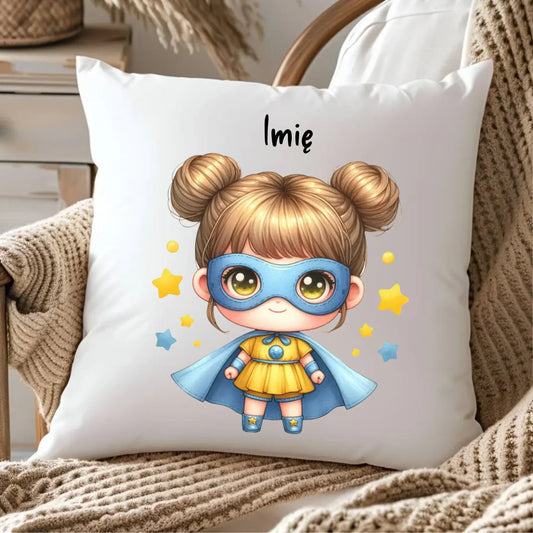 Superbohaterka | Poduszka z imieniem dla dziewczynki DD04 - StoryCups.pl