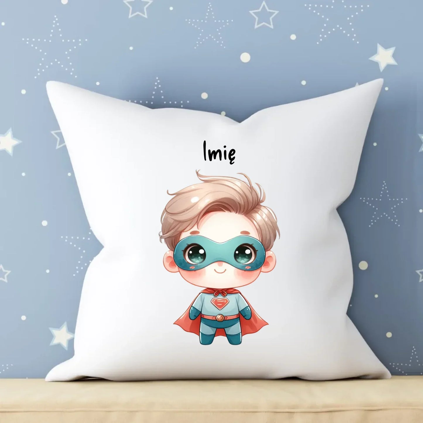 Superbohater | Poduszka z imieniem dla chłopca DD05 - StoryCups.pl