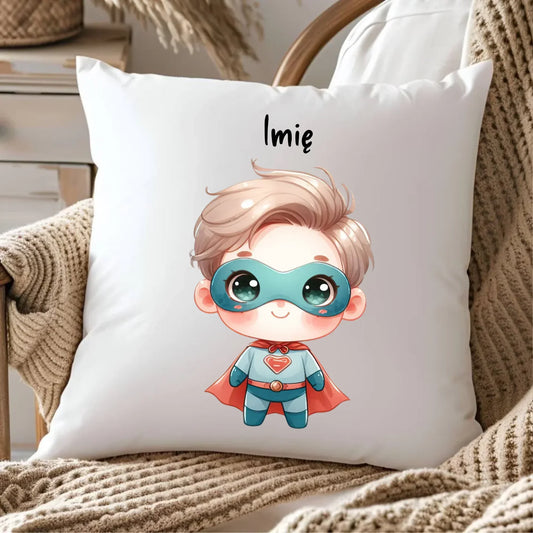 Superbohater | Poduszka z imieniem dla chłopca DD05 - StoryCups.pl