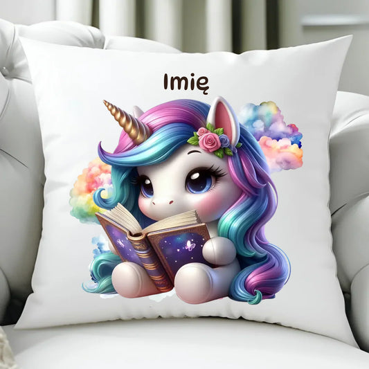 Jednorożec z książką | Poduszka dla dziecka DD09 - StoryCups.pl