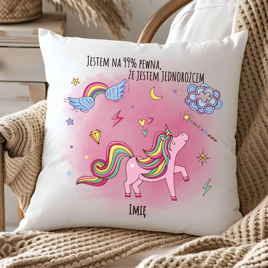 Na 99% jestem jednorożcem | Poduszka dla dziecka DD12 - StoryCups.pl