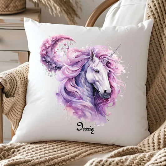 Różowy jednorożec | Personalizowana poduszka DD15 - StoryCups.pl