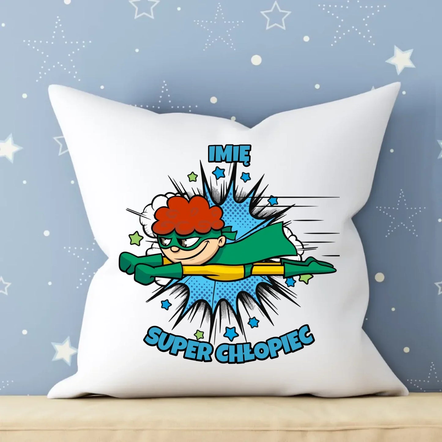 Super Chłopiec | Poduszka z imieniem dla dziecka DD18 - StoryCups.pl