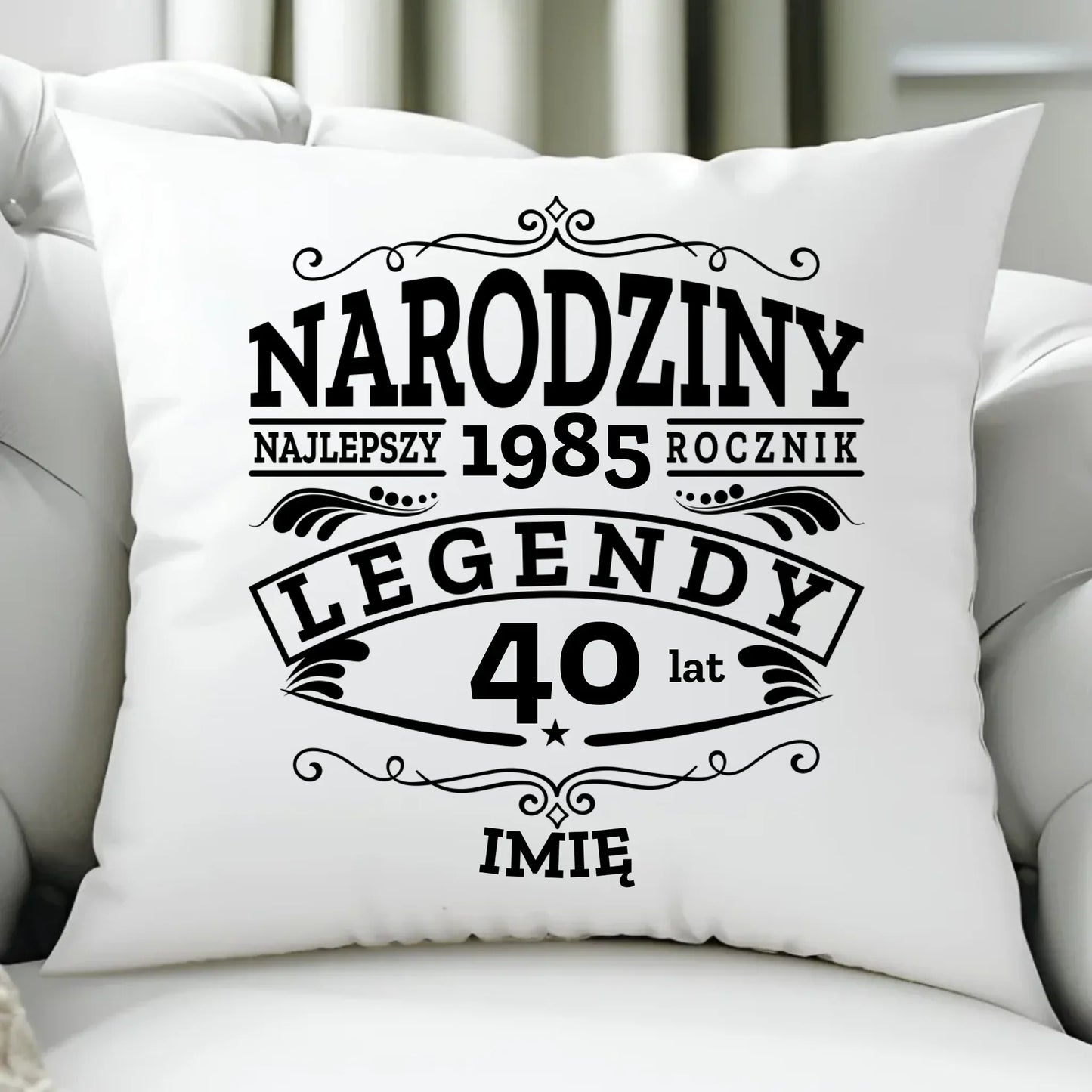 Narodziny Legendy imię | Personalizowana poduszka na urodziny U01 - StoryCups.pl