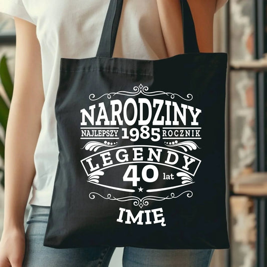 Narodziny Legendy imię | Personalizowana torba na urodziny U01 - StoryCups.pl