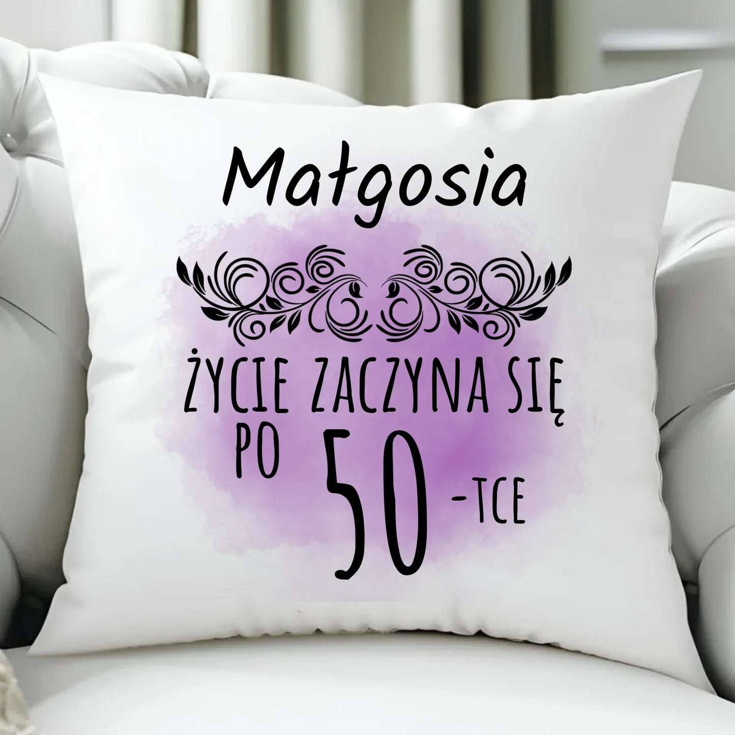 Życie zaczyna się po WIEK | Poduszka prezent na urodziny U03 - StoryCups.pl
