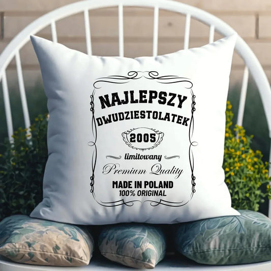 Najlepszy dwudziestolatek | Poduszka prezent na 20 urodziny U04 - StoryCups.pl