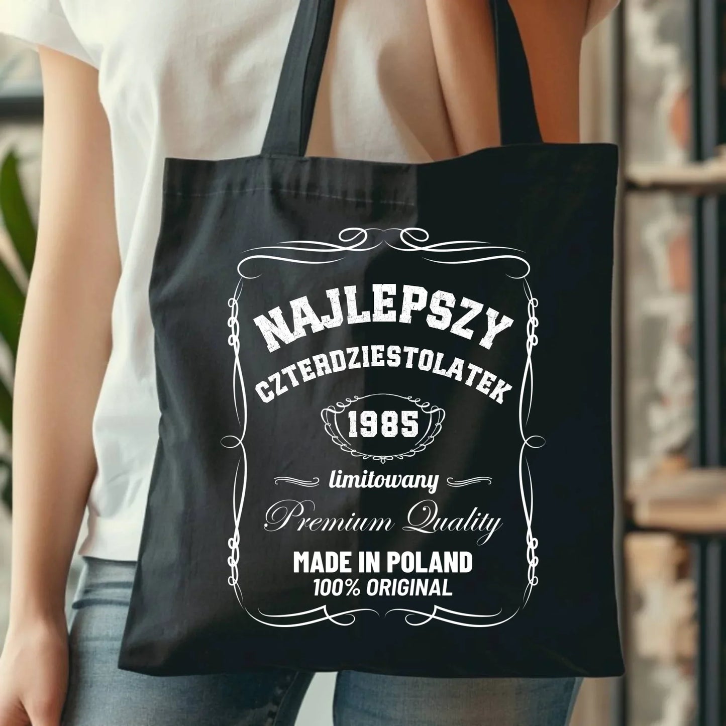 Najlepszy czterdziestolatek | Personalizowana torba na 40 urodziny U04 - StoryCups.pl