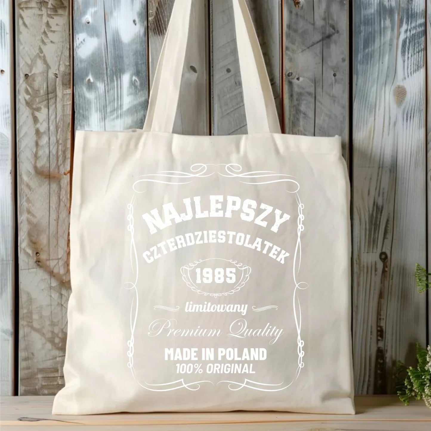 Najlepszy czterdziestolatek | Personalizowana torba na 40 urodziny U04 - StoryCups.pl