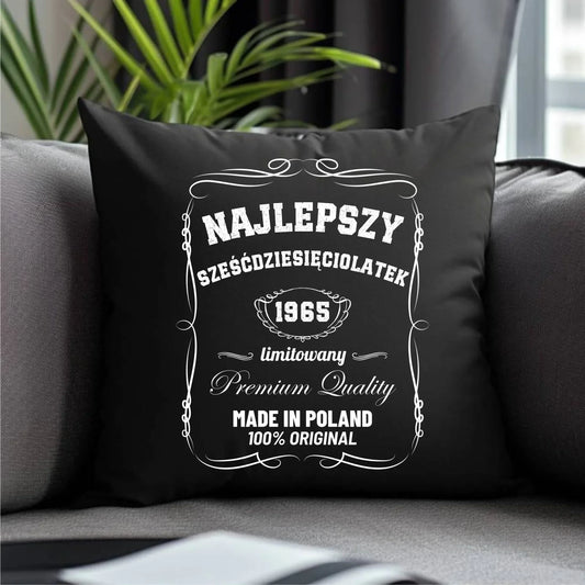 Najlepszy sześćdziesięciolatek | Poduszka dekoracyjna prezent na 60 urodziny U04 - StoryCups.pl