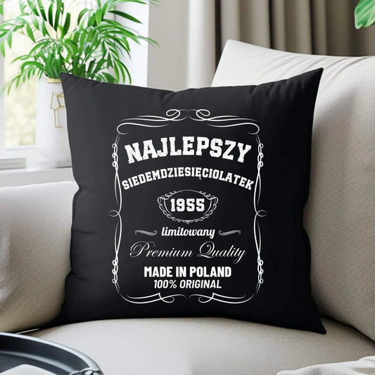 Najlepszy siedemdziesięciolatek | Poduszka dekoracyjna prezent na 70 urodziny U04 - StoryCups.pl