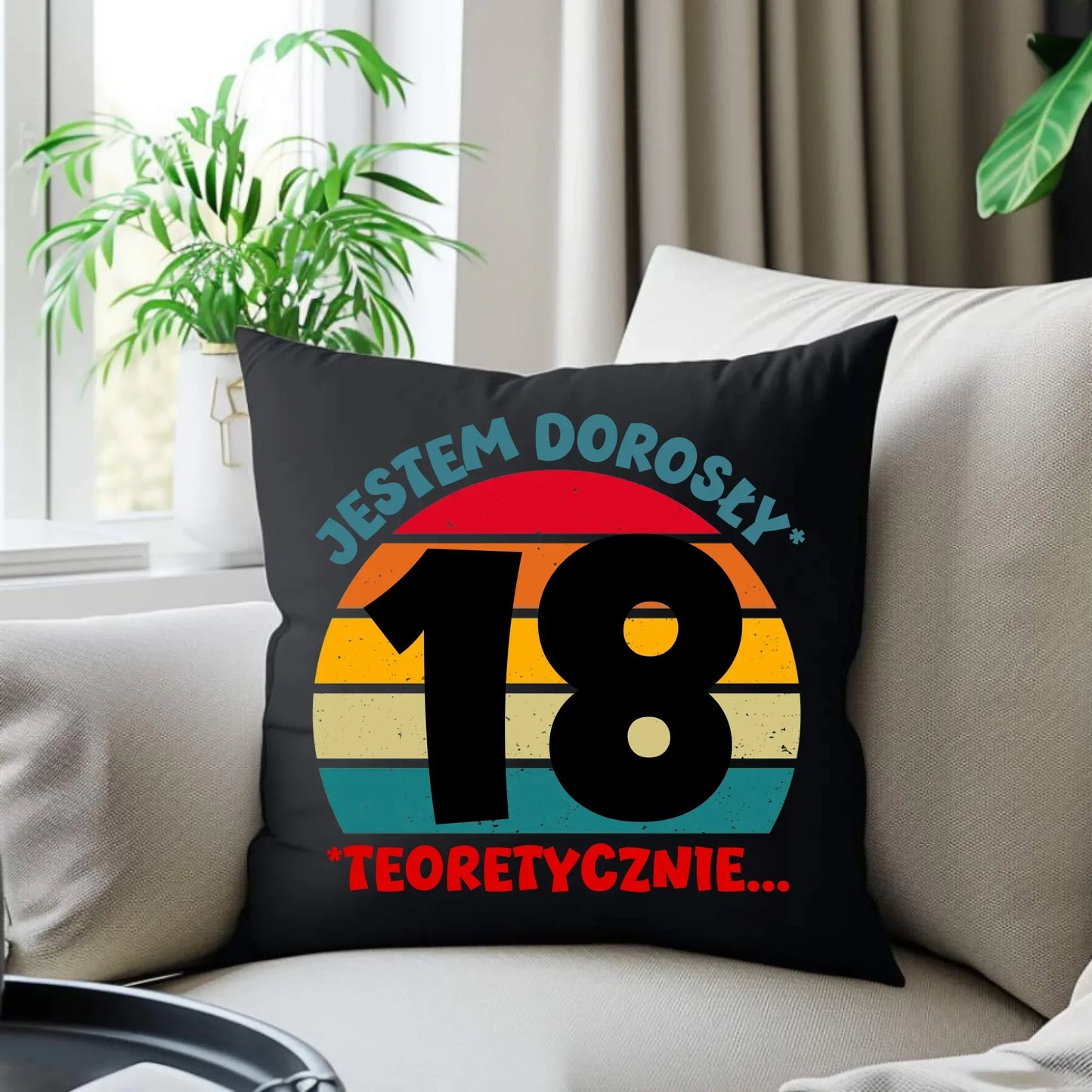 Jestem dorosły 18stka | Poduszka prezent na osiemnastkę U07 - StoryCups.pl