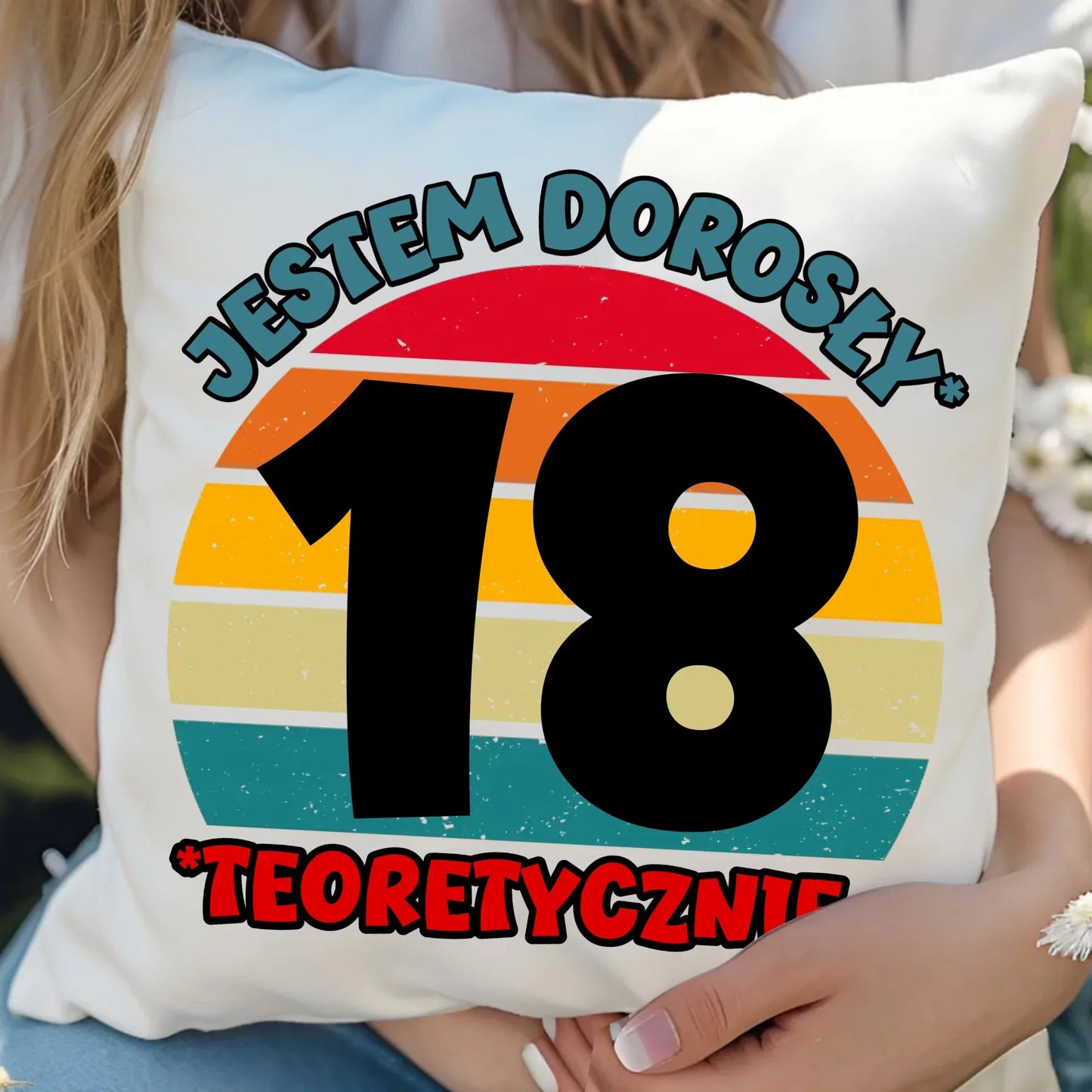 Jestem dorosły 18stka | Poduszka prezent na osiemnastkę U07 - StoryCups.pl