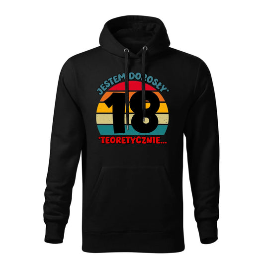 Jestem dorosły 18stka | Bluza męska z kapturem prezent na osiemnastkę U07 - StoryCups.pl