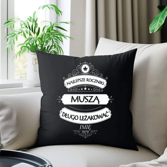 Najlepsze roczniki | Personalizowana poduszka dekoracyjna prezent na urodziny U09 - StoryCups.pl