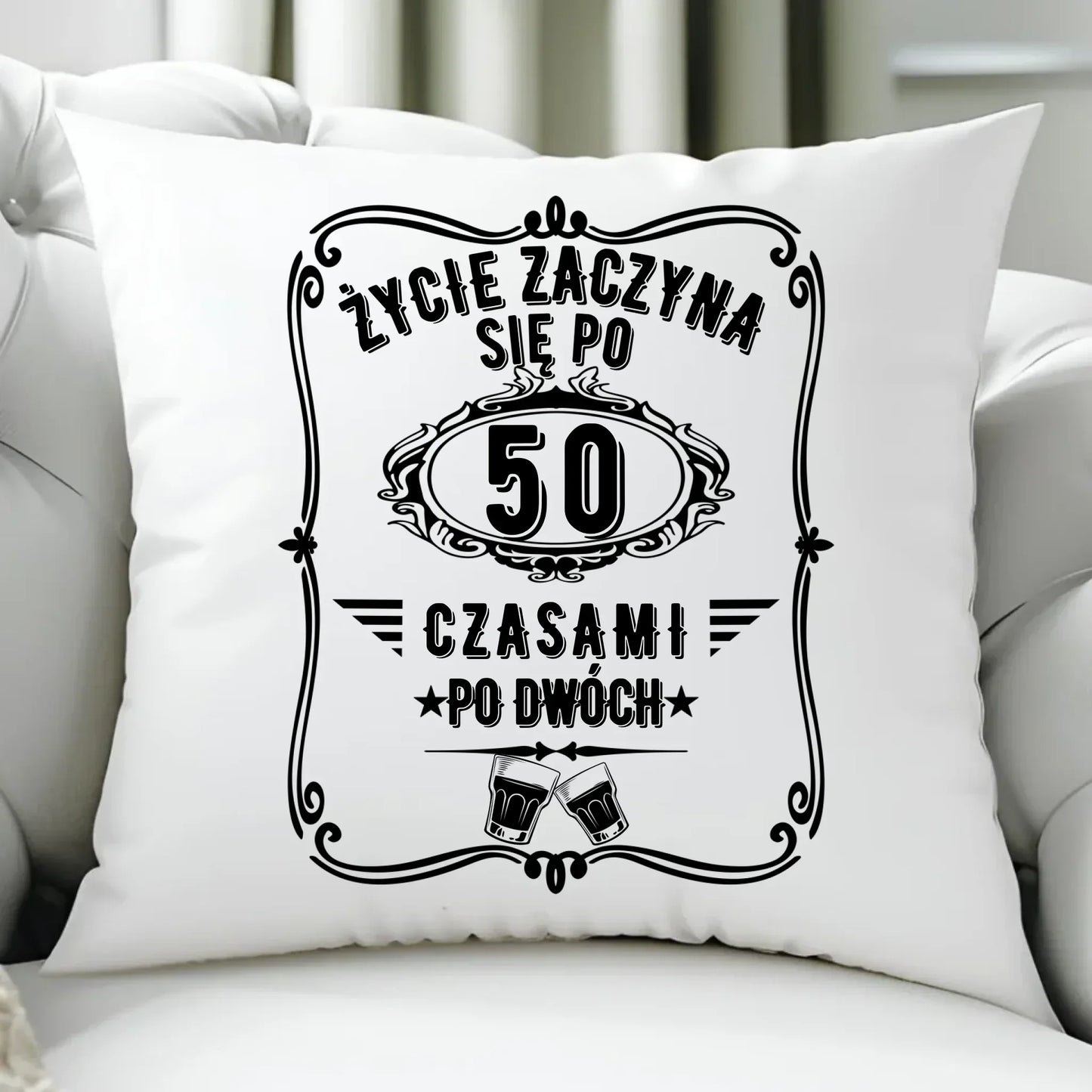Życie zaczyna się po 50 | Poduszka prezent na 50 urodziny U12 - StoryCups.pl