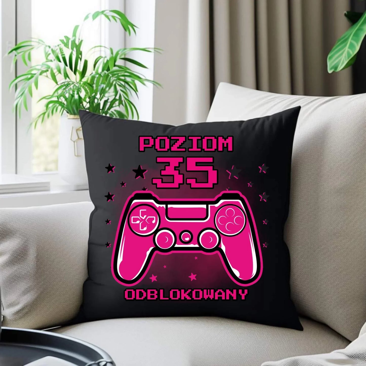 Poziom odblokowany (wiek) | Poduszka dekoracyjna na urodziny dla gracza U23 - StoryCups.pl