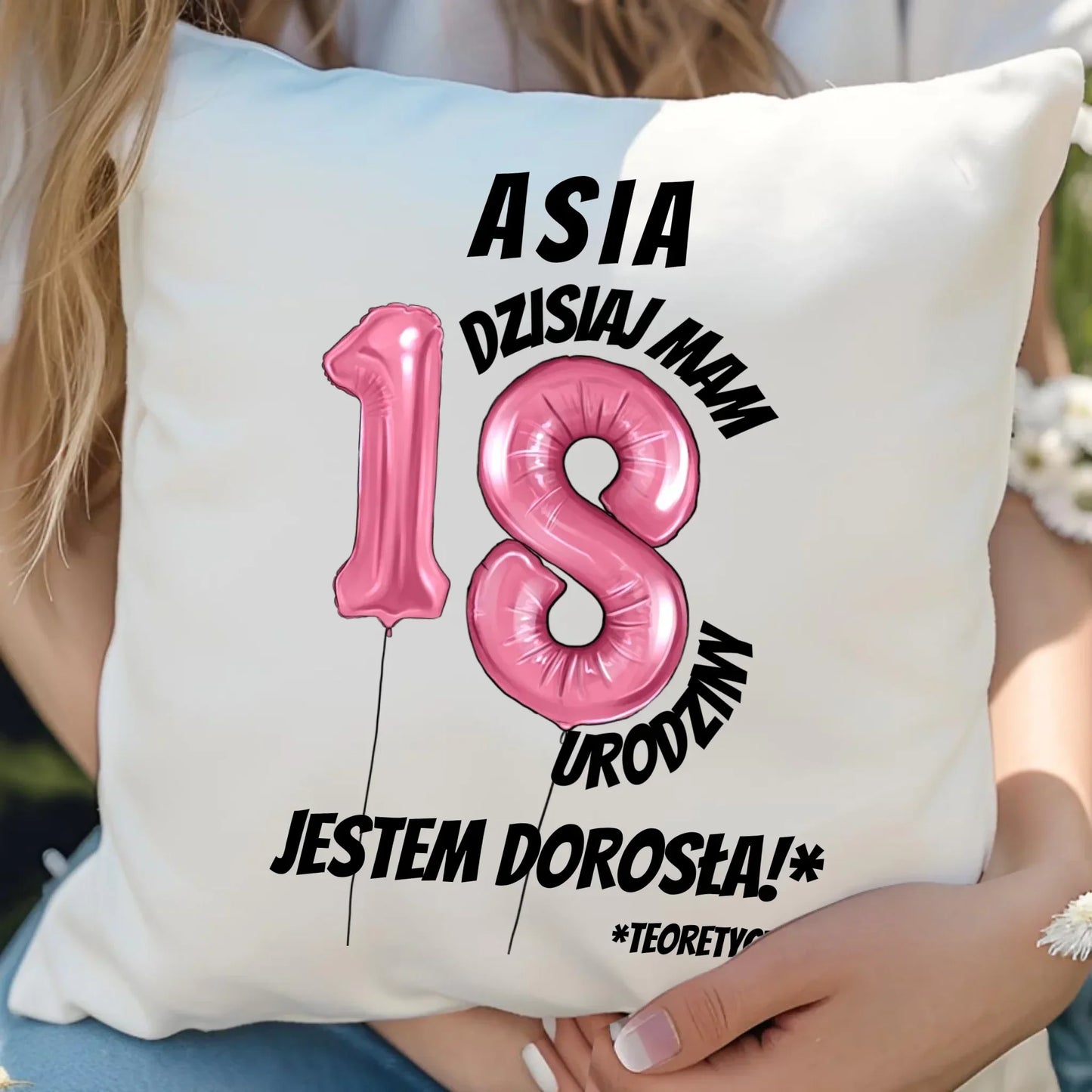 Dzisiaj mam 18. urodziny | Personalizowana poduszka prezent na osiemnastkę U25 - StoryCups.pl