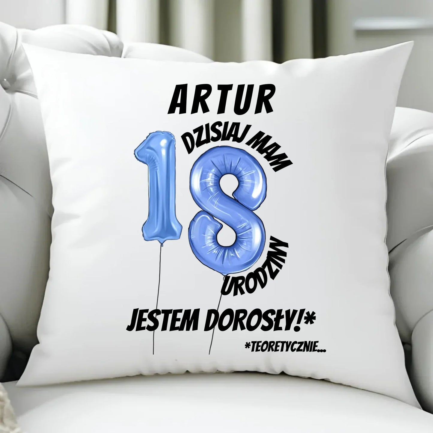 Dzisiaj mam 18. urodziny | Poduszka prezent na osiemnastkę U27 - StoryCups.pl