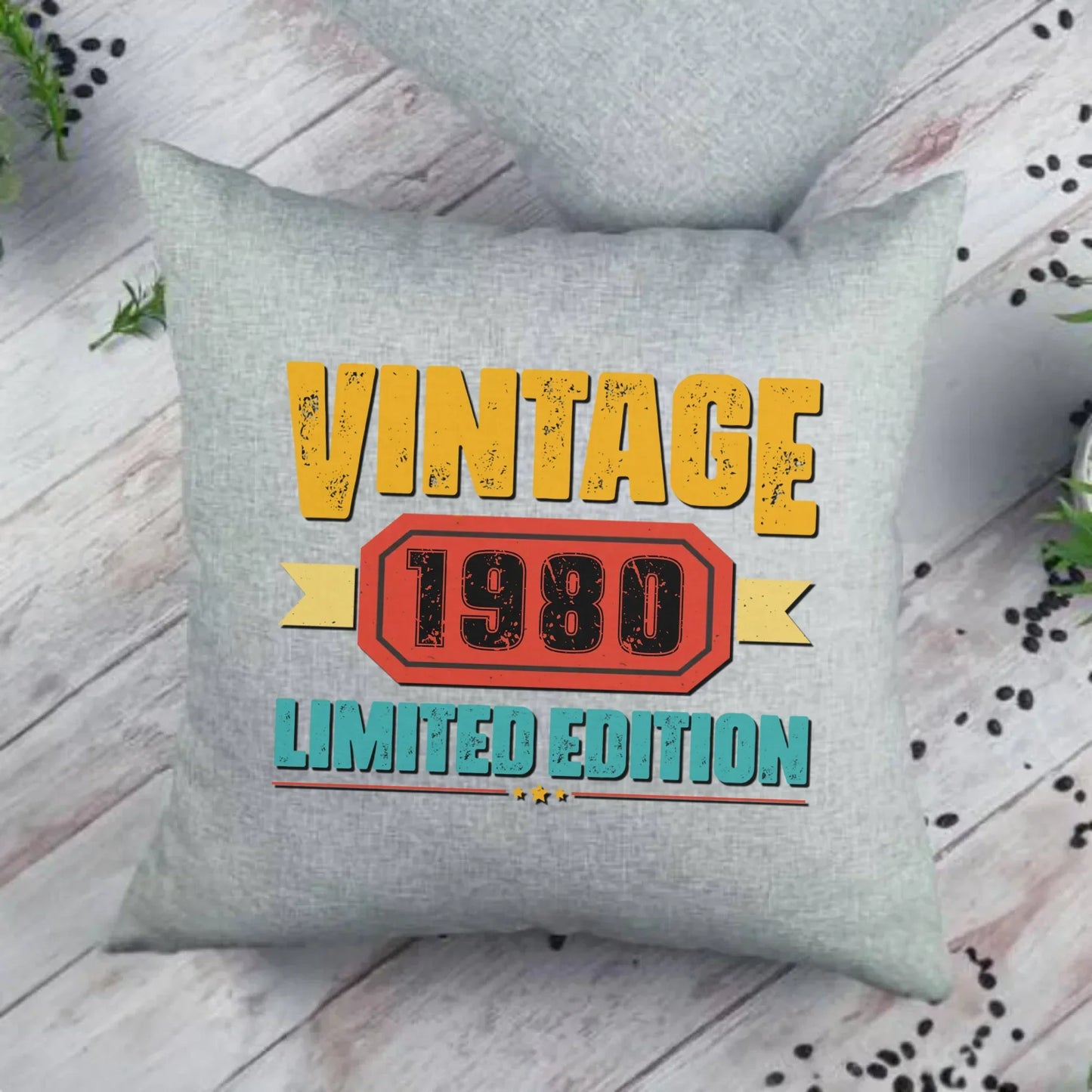 Vintage Limited Edition (data) | Personalizowana poduszka na urodziny U29 - StoryCups.pl