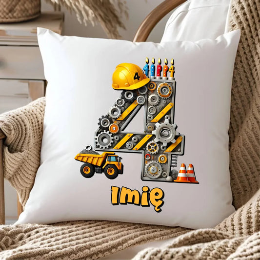 Koparka, konstrukcja | Poduszka na 4. urodziny dla chłopca U38 - StoryCups.pl