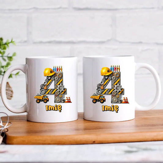 Koparka, konstrukcja | Kubek na 4. urodziny dla chłopca U38 - StoryCups.pl