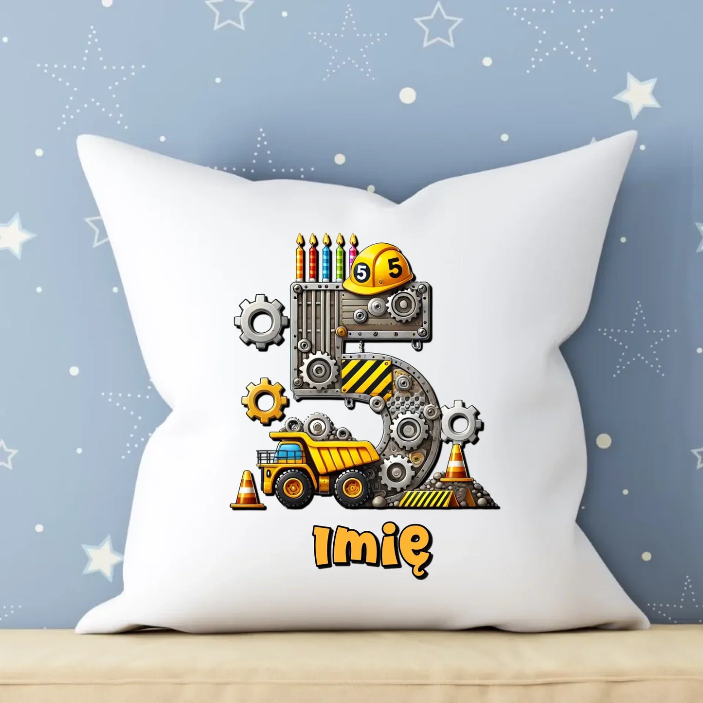 Koparka, konstrukcja | Poduszka na 5. urodziny dla chłopca U39 - StoryCups.pl
