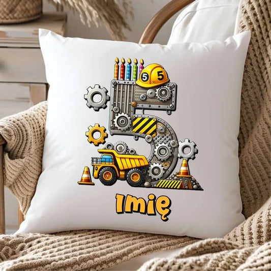Koparka, konstrukcja | Poduszka na 5. urodziny dla chłopca U39 - StoryCups.pl