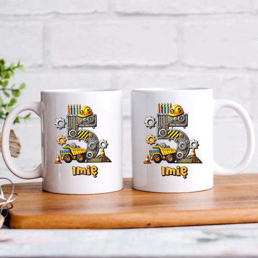 Koparka, konstrukcja | Kubek na 5. urodziny dla chłopca U39 - StoryCups.pl