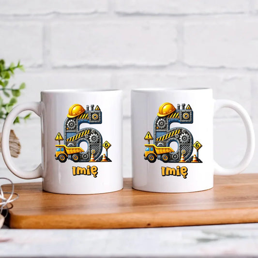 Koparka, konstrukcja | Kubek na 6. urodziny dla chłopca U40 - StoryCups.pl