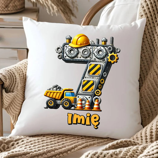 Koparka, konstrukcja | Poduszka na 7. urodziny dla chłopca U41 - StoryCups.pl