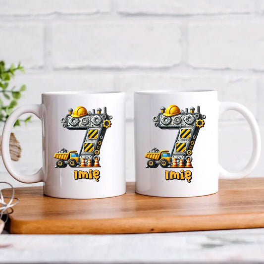 Koparka, konstrukcja | Kubek na 7. urodziny dla chłopca U41 - StoryCups.pl