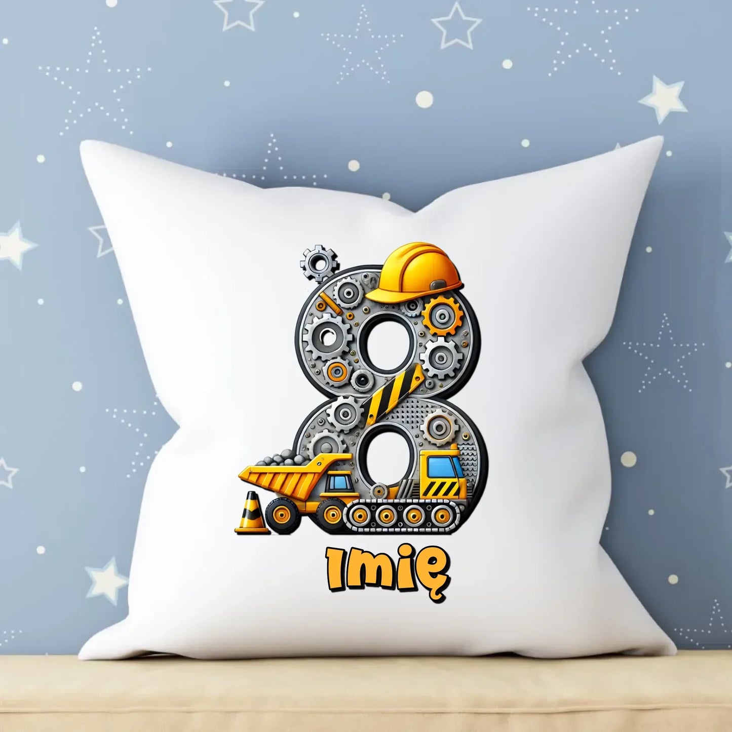 Koparka, konstrukcja | Poduszka na 8. urodziny dla chłopca U42 - StoryCups.pl