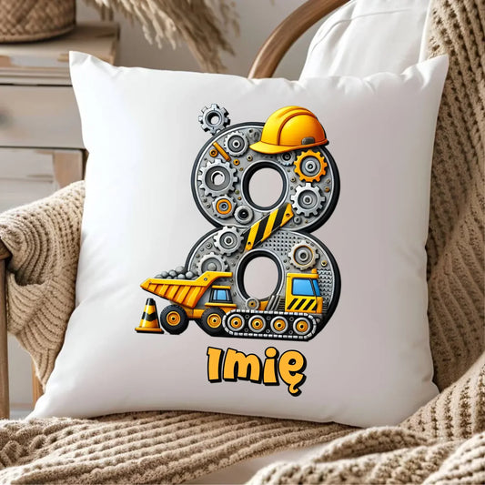 Koparka, konstrukcja | Poduszka na 8. urodziny dla chłopca U42 - StoryCups.pl