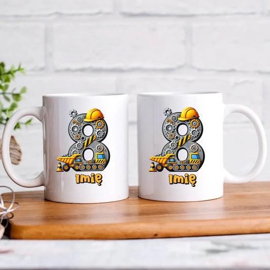 Koparka, konstrukcja | Kubek na 8. urodziny dla chłopca U42 - StoryCups.pl