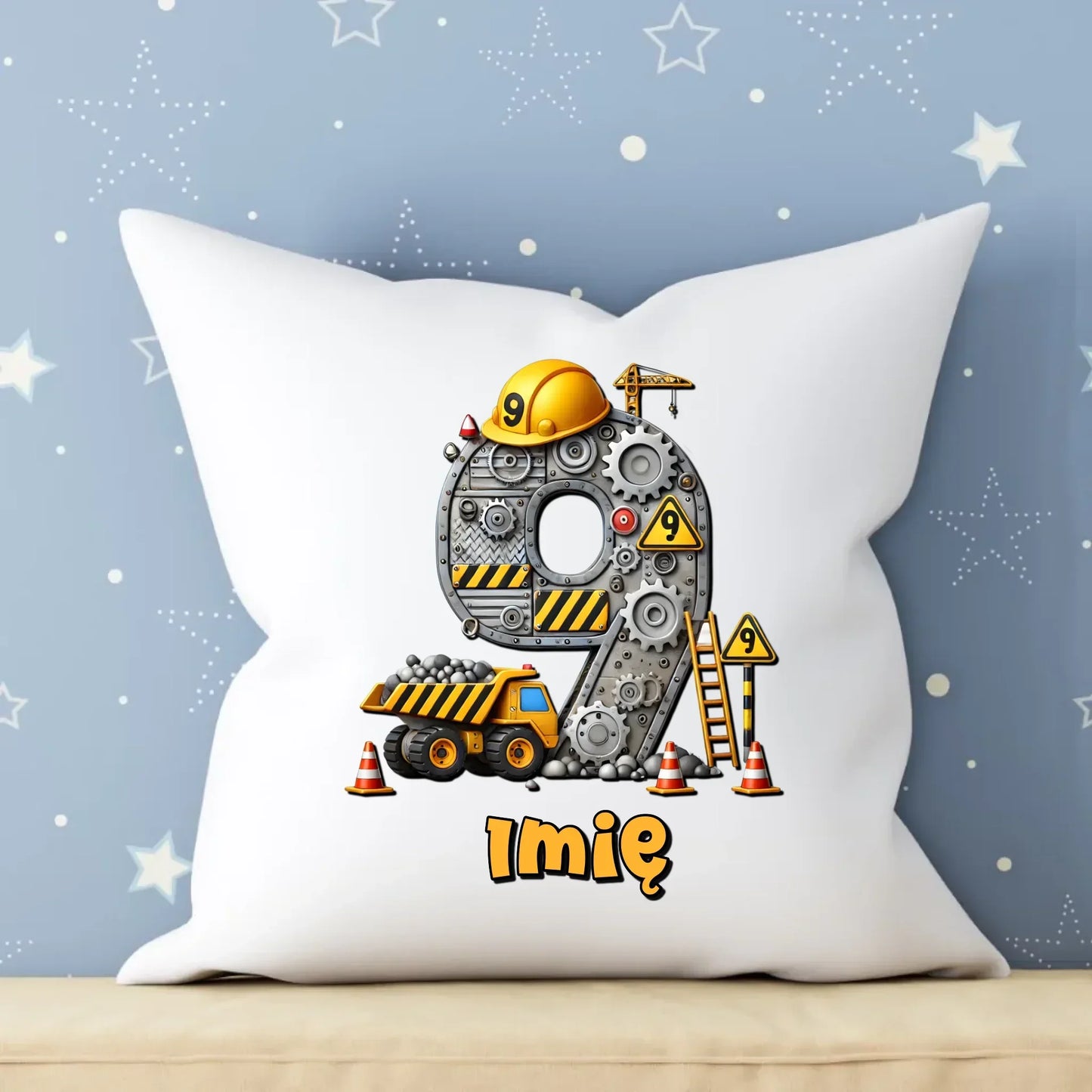 Koparka, konstrukcja | Poduszka na 9. urodziny dla chłopca U43 - StoryCups.pl