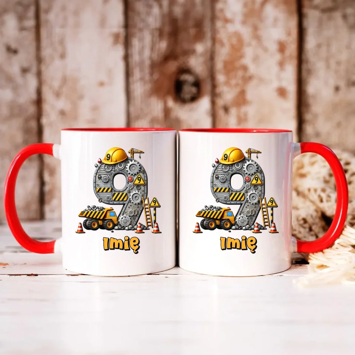 Koparka, konstrukcja | Kubek na 9. urodziny dla chłopca U43 - StoryCups.pl