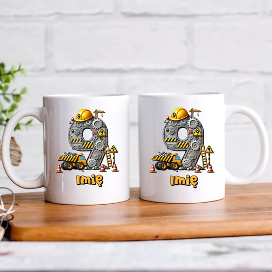 Koparka, konstrukcja | Kubek na 9. urodziny dla chłopca U43 - StoryCups.pl