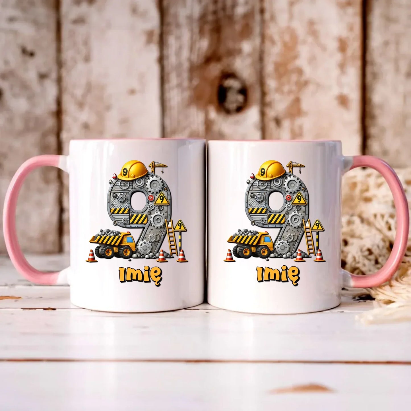 Koparka, konstrukcja | Kubek na 9. urodziny dla chłopca U43 - StoryCups.pl