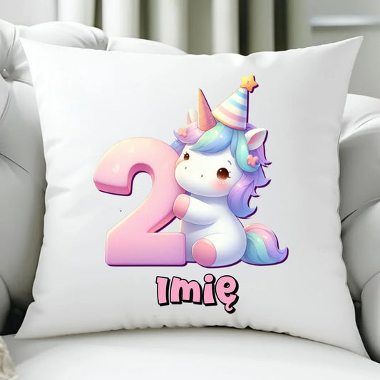 Jednorożec | Poduszka na 2. urodziny dla dziewczynki U46 - StoryCups.pl
