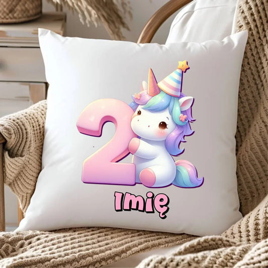 Jednorożec | Poduszka na 2. urodziny dla dziewczynki U46 - StoryCups.pl