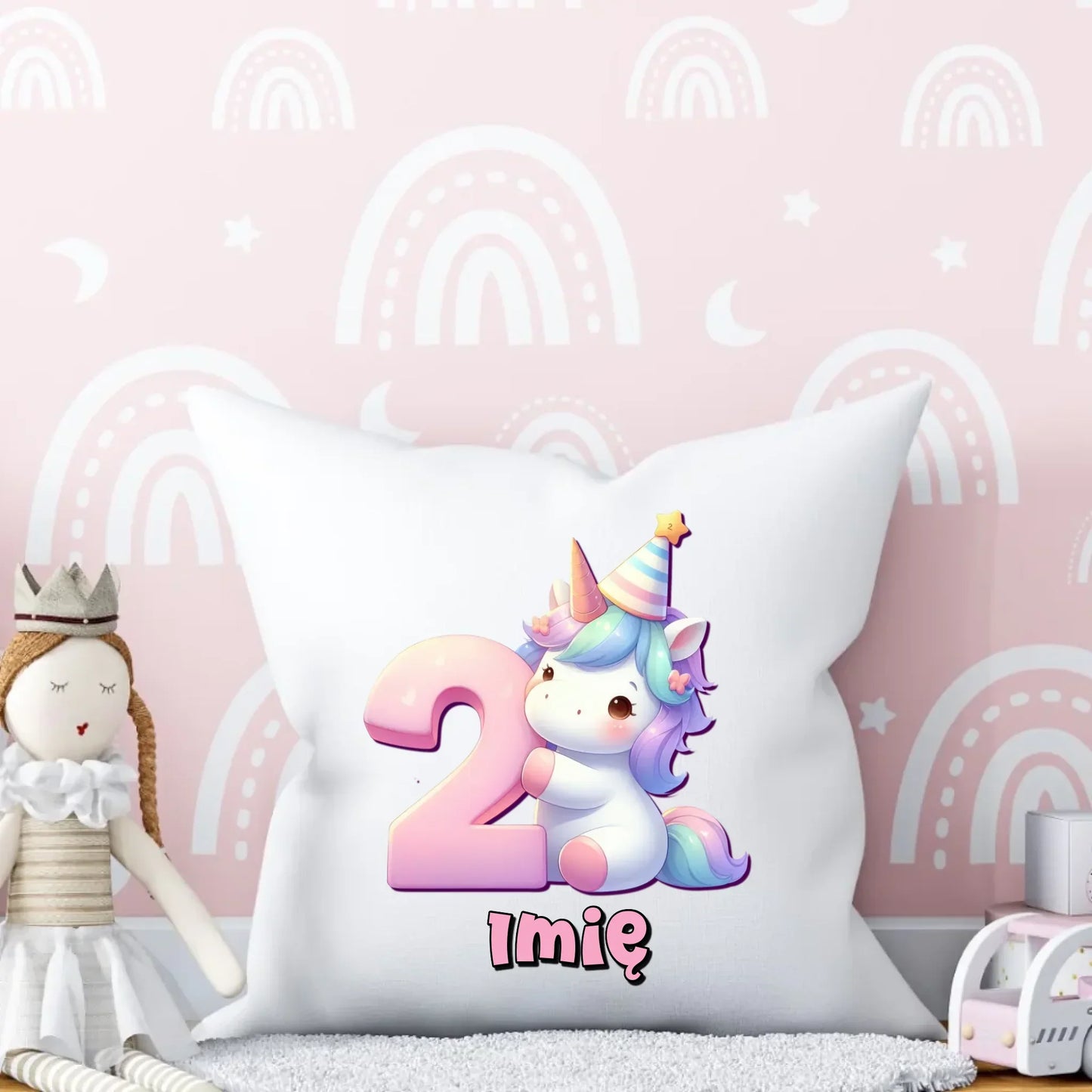 Jednorożec | Poduszka na 2. urodziny dla dziewczynki U46 - StoryCups.pl