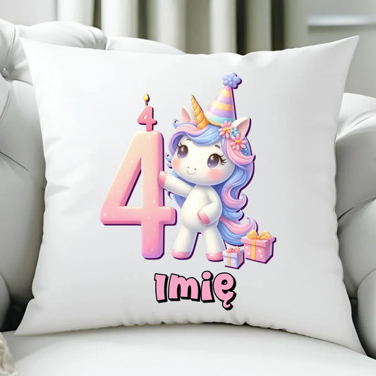 Jednorożec | Poduszka na 4. urodziny dla dziewczynki U48 - StoryCups.pl
