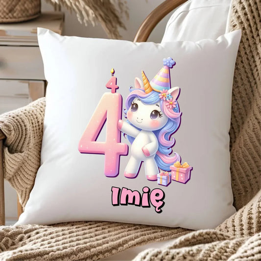 Jednorożec | Poduszka na 4. urodziny dla dziewczynki U48 - StoryCups.pl